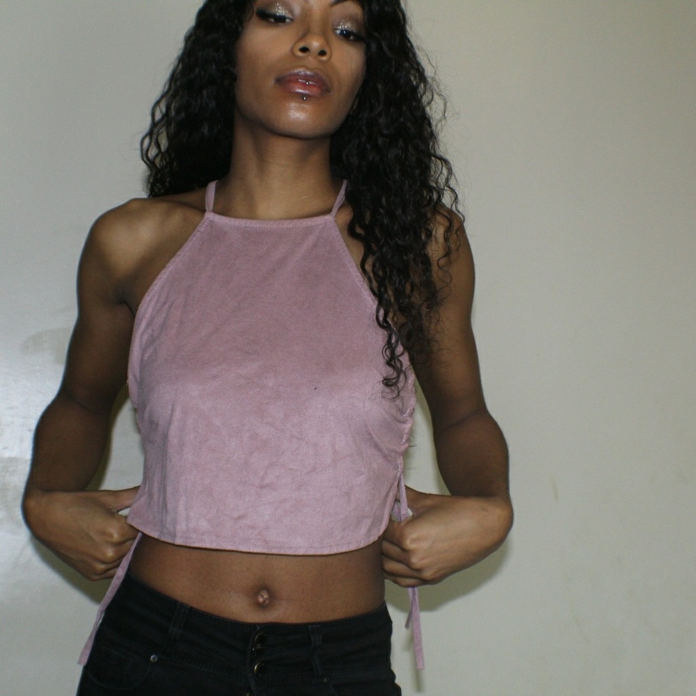 SUEDE MAUVE CROP TOP